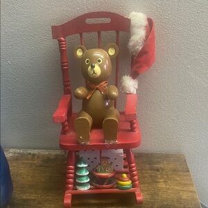Holiday Teddy Bear Rocking Chair